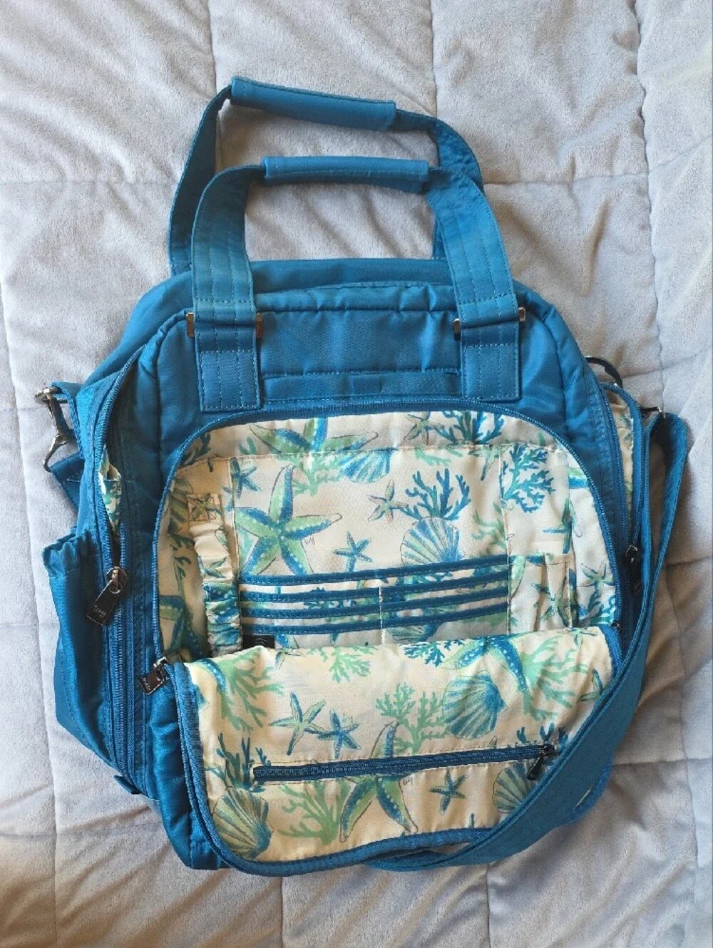 Lug Ocean Blue Quilted Women's Carry All Ranger XL Bag with Crossbody Strap